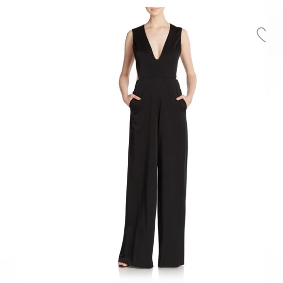 Alice and Olivia Londyn Sheer Panel Wide Leg Jumpsuit Size 6 Like new condition - Picture 1 of 11